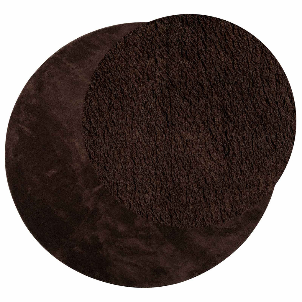 Tappeto a pelo medio, morbido e lavabile HUARTE Marrone Ø 80 CM