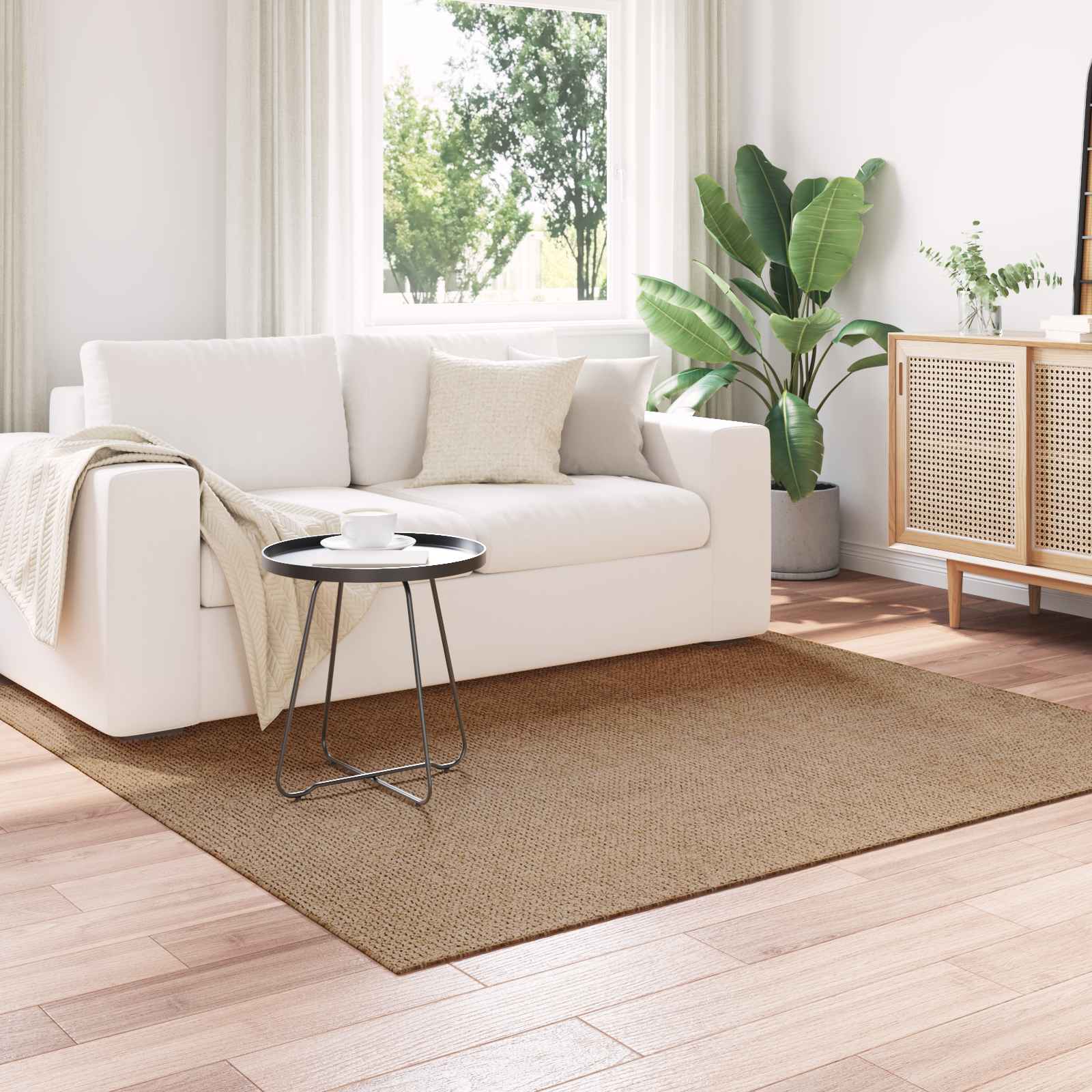 Tappeti per area Quadrato AGIRA Naturale 120 x 120 cm