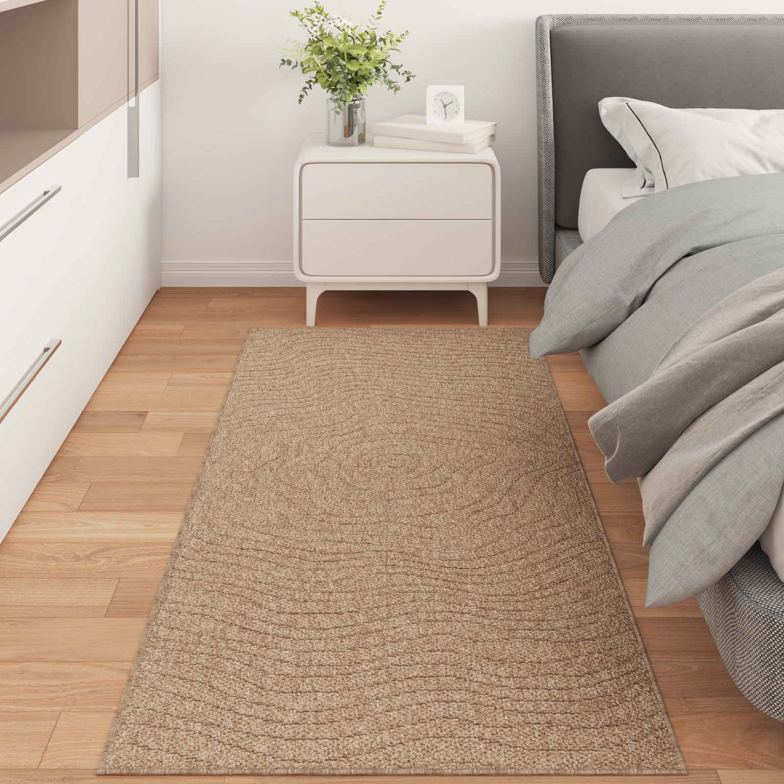 Tappeti per area Moiré AGIRA Naturale 150 x 80 cm Poliestere