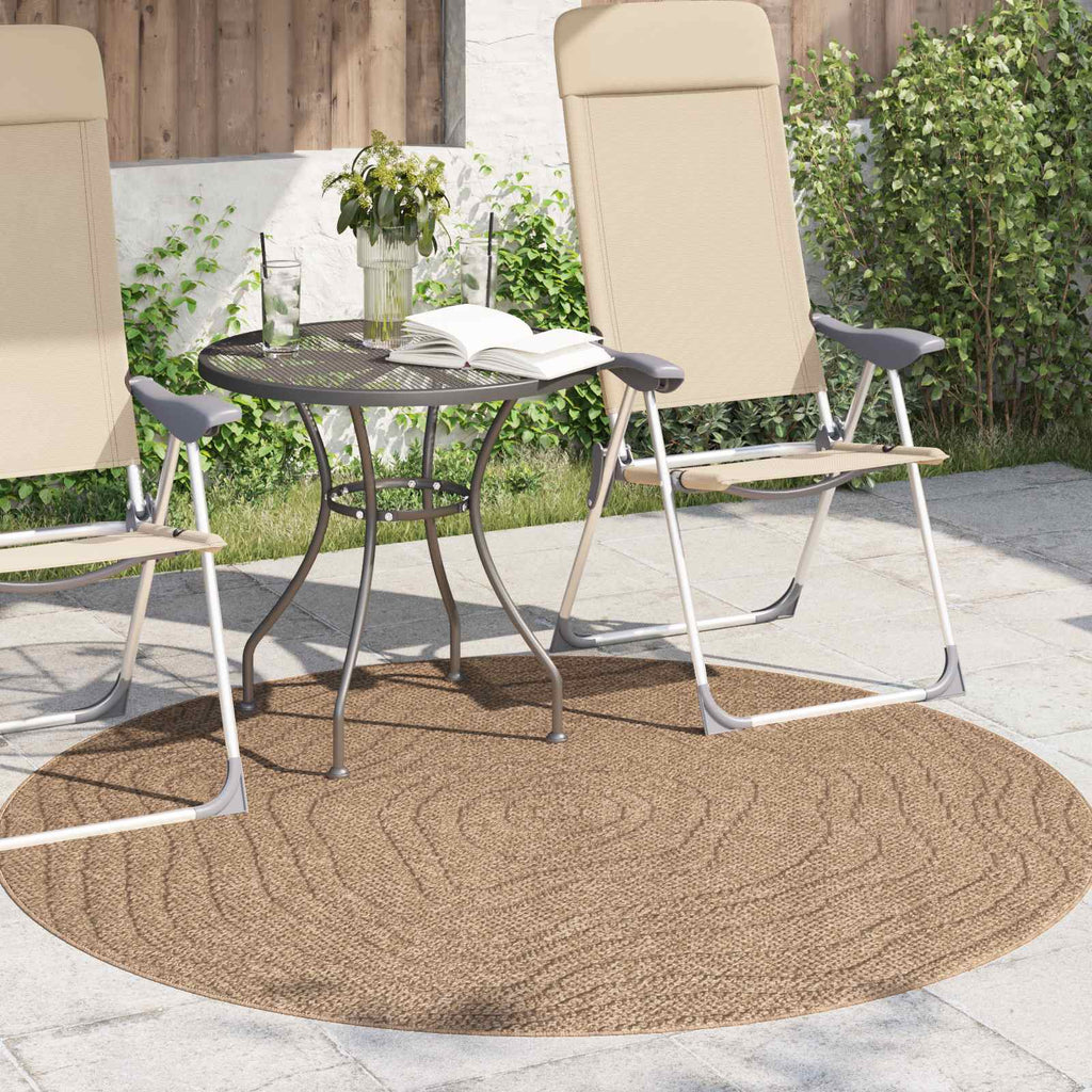 Tappeti per area Moiré Rotondo AGIRA Naturale Ø 120 CM