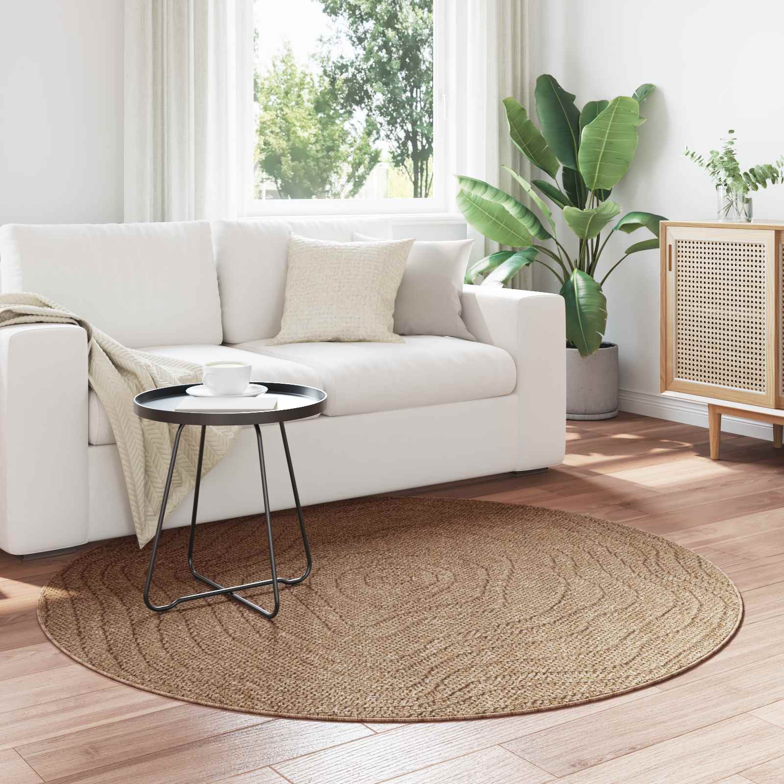 Tappeti per area Moiré Rotondo AGIRA Naturale Ø 160 CM