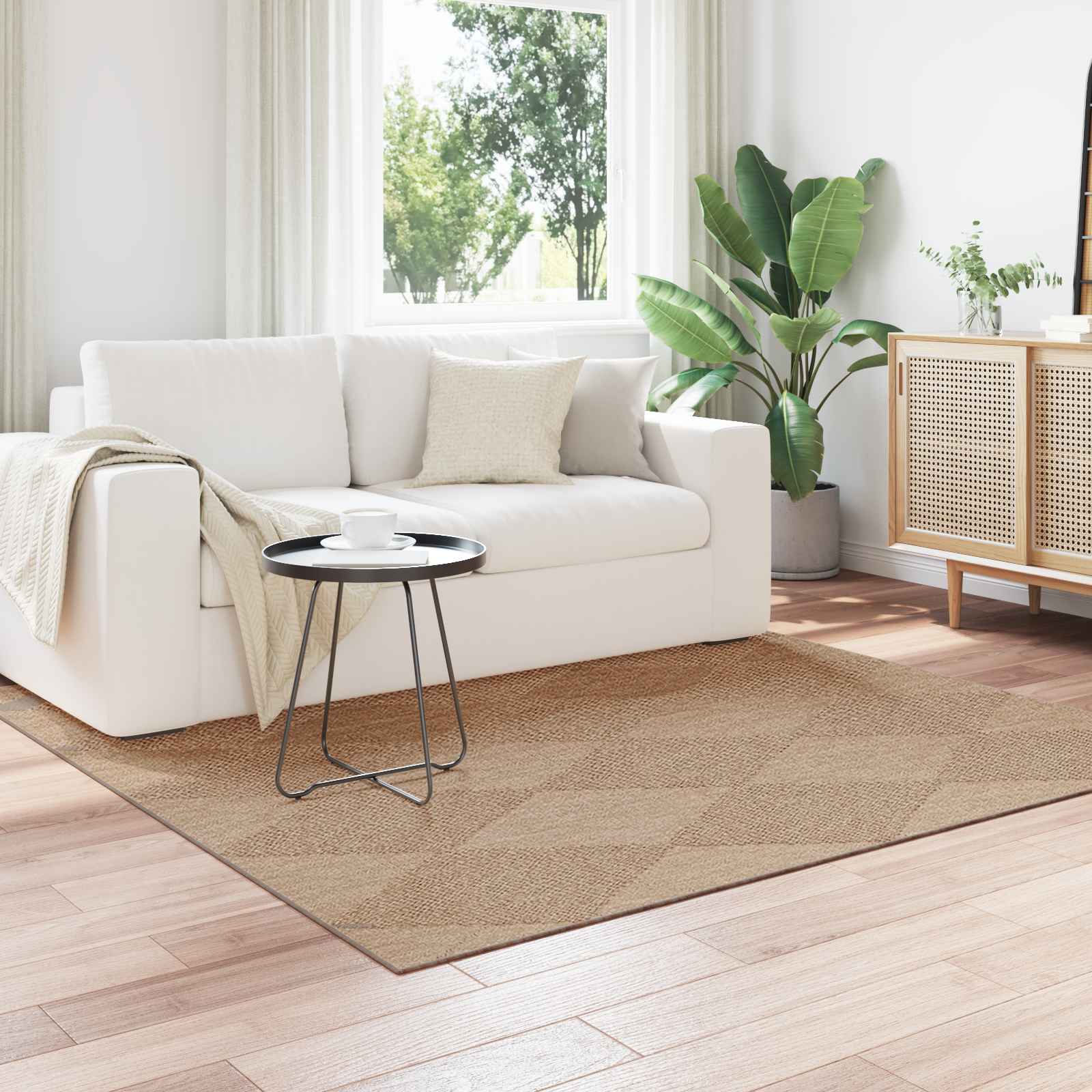 Tappeti per area Quadrato AGIRA Naturale 200 x 200 cm