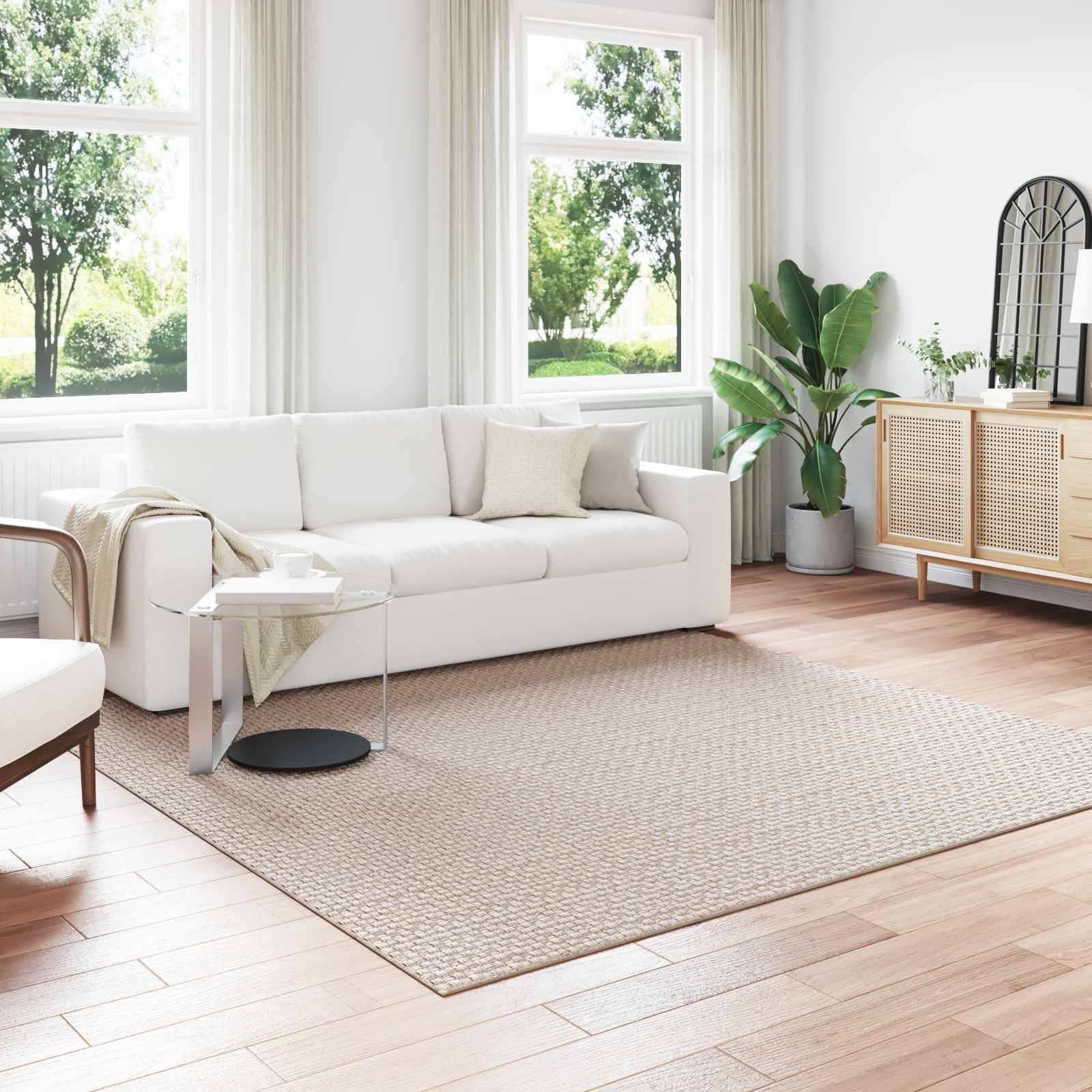 Tappeti per area Quadrato FARO Crema 240 x 240 cm Poliestere