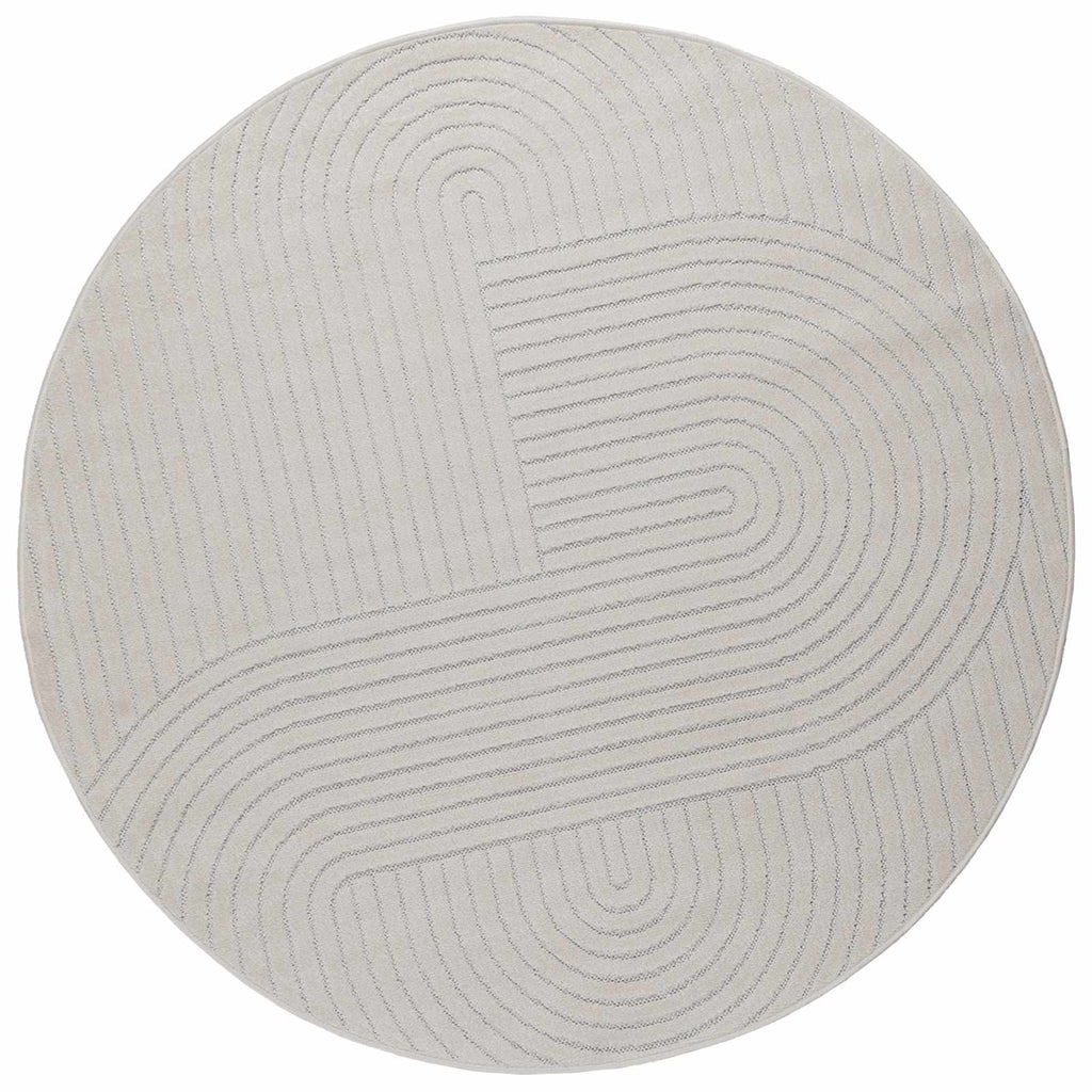 Tappeti per area Rotondo PALMERAS Crema Ø 160 CM Poliestere