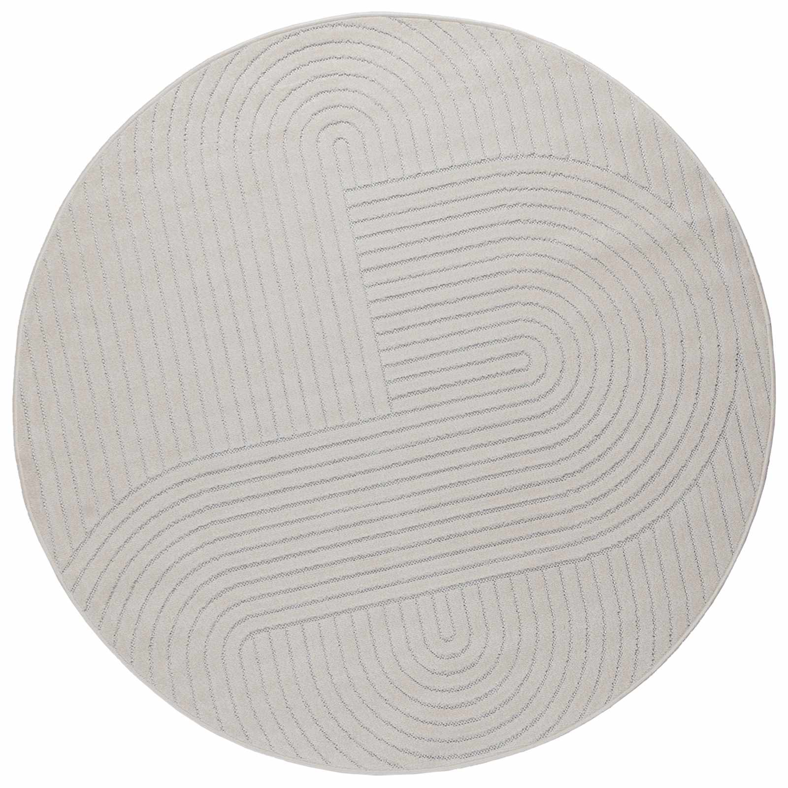 Tappeti per area Rotondo PALMERAS Crema Ø 200 CM Poliestere