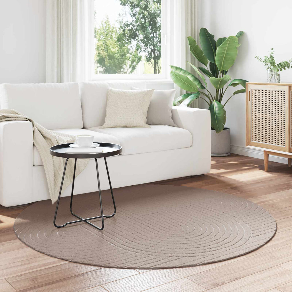 Tappeti per area Rotondo PALMERAS Beige Ø 200 CM Poliestere