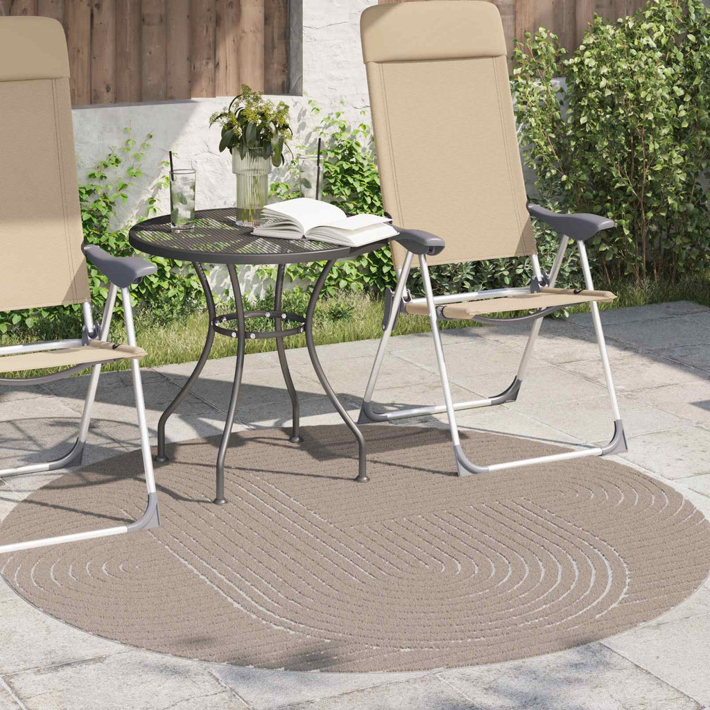 Tappeti per area Rotondo PALMERAS Beige Ø 200 CM Poliestere