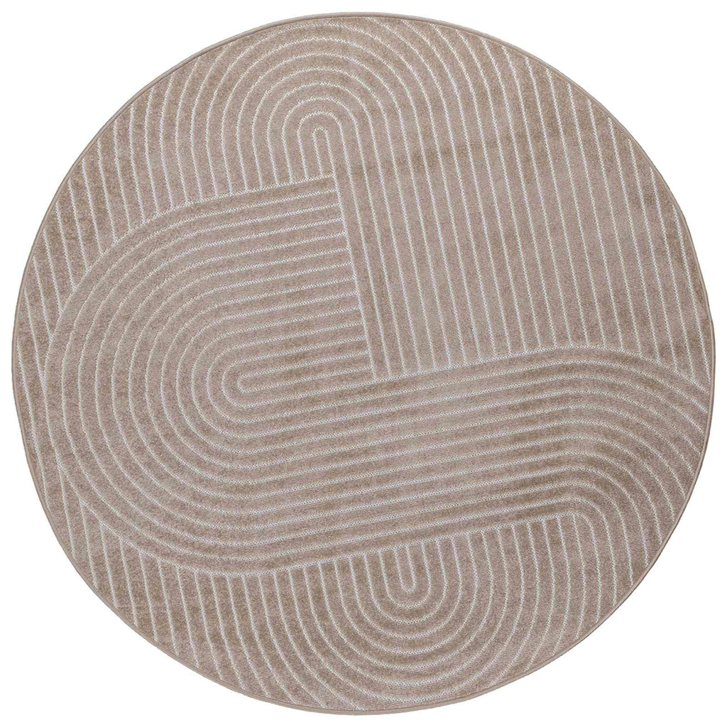 Tappeti per area Rotondo PALMERAS Beige Ø 200 CM Poliestere