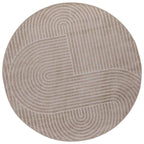Tappeti per area Rotondo PALMERAS Beige Ø 200 CM Poliestere