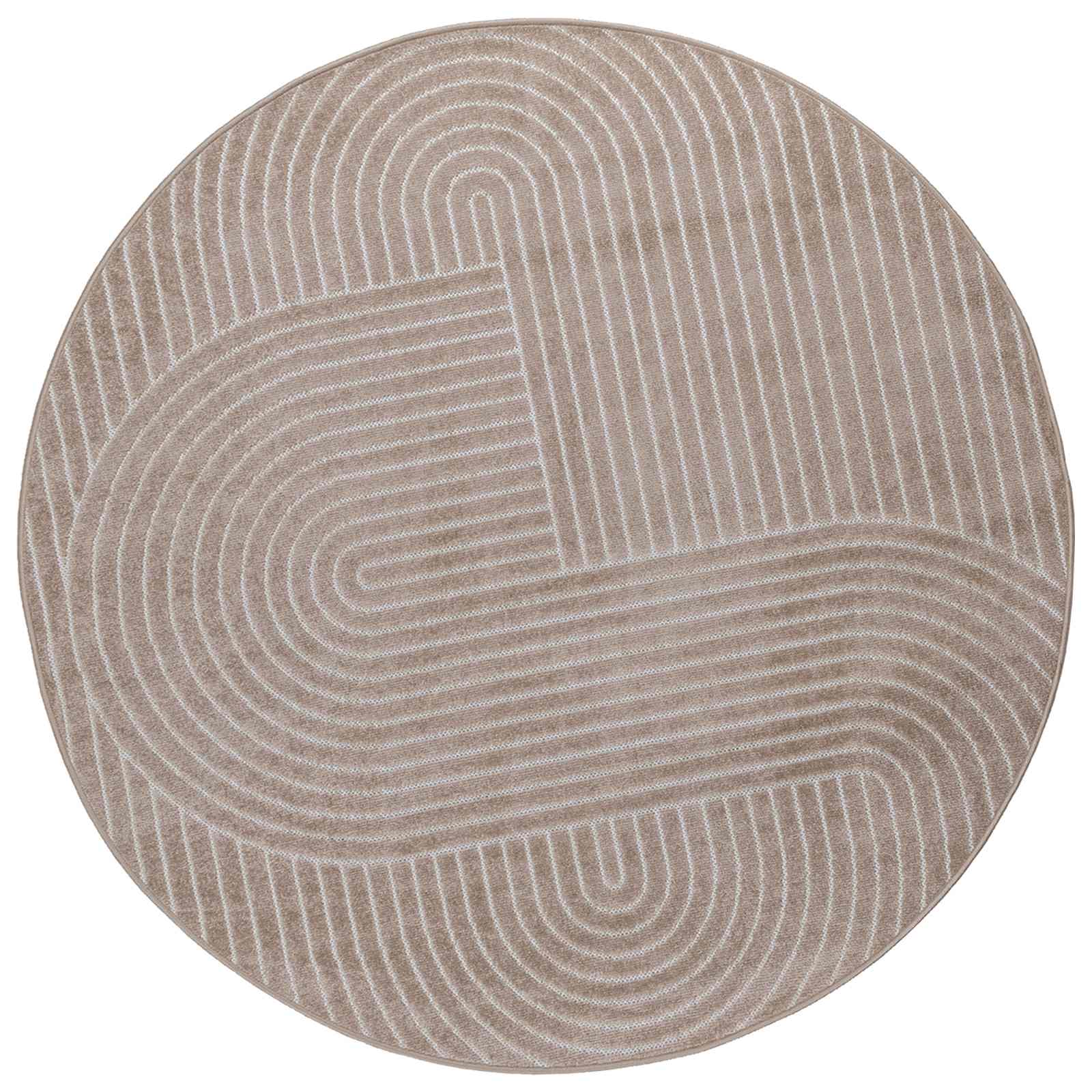 Tappeti per area Rotondo PALMERAS Beige Ø 200 CM Poliestere