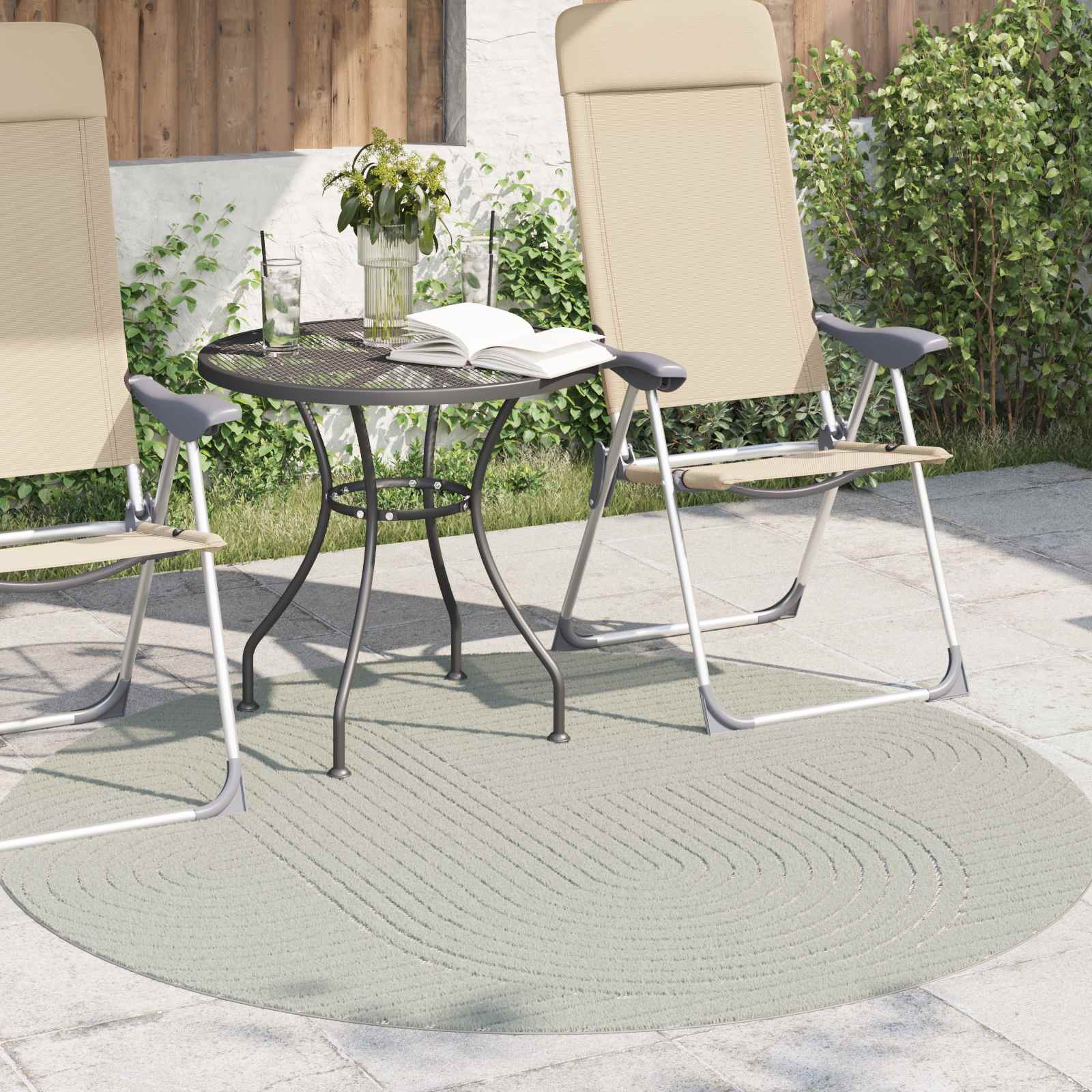 Tappeti per area Rotondo PALMERAS Verde Ø 120 CM Poliestere