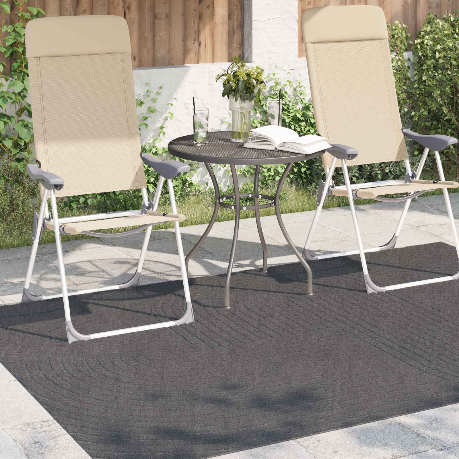 Tappeti per area PALMERAS Antracite 170 x 120 cm Poliestere