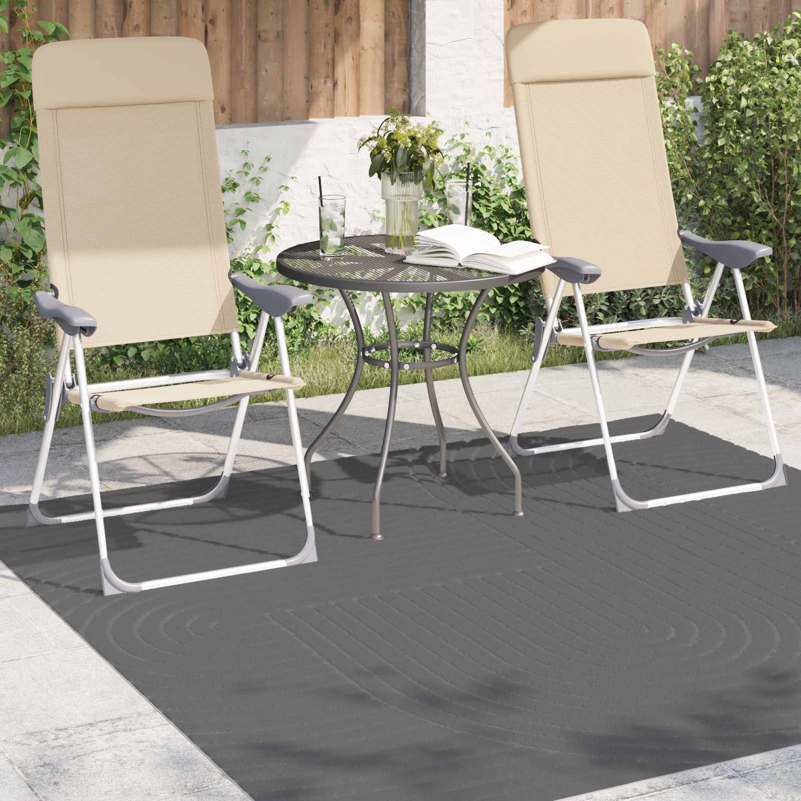 Tappeti per area PALMERAS Antracite 200 x 200 cm Poliestere