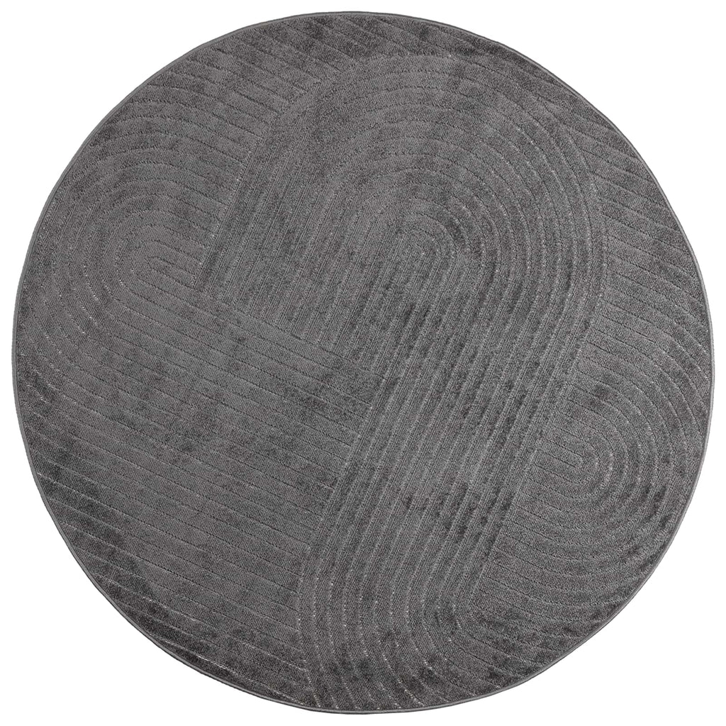 Tappeti per area Rotondo PALMERAS Antracite Ø 160 CM Poliestere