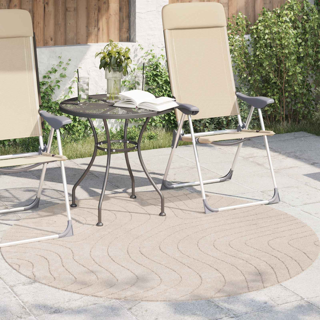 Tappeti per area Rotondo PALMERAS Beige Ø 120 CM Poliestere