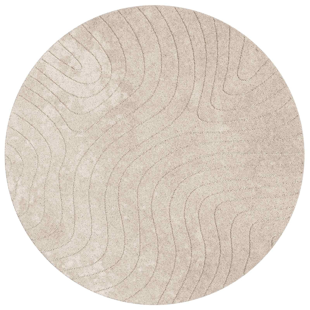 Tappeti per area Rotondo PALMERAS Beige Ø 120 CM Poliestere