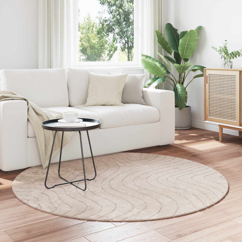 Tappeti per area Rotondo PALMERAS Beige Ø 200 CM Poliestere