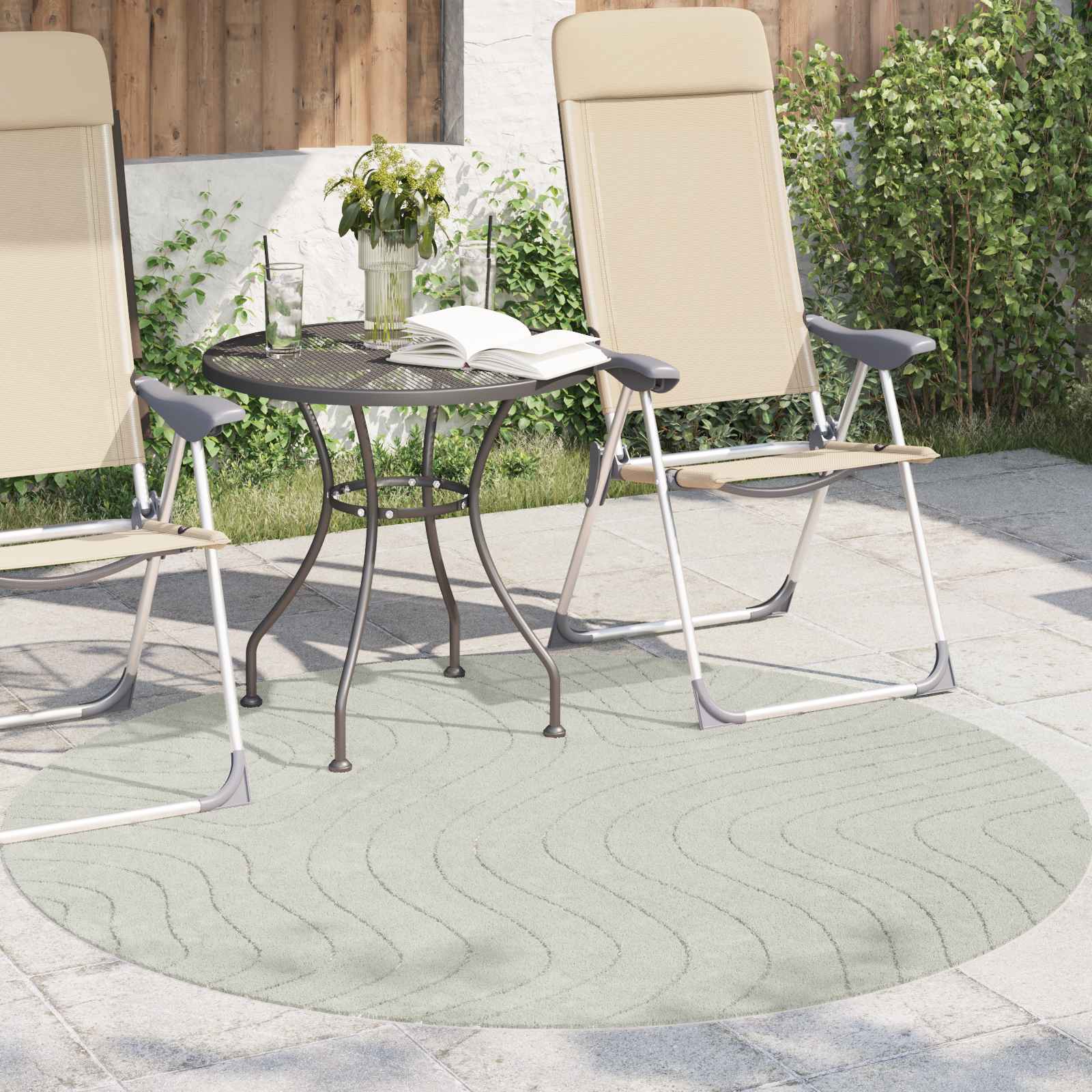 Tappeti per area Rotondo PALMERAS Verde Ø 160 CM Poliestere