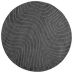 Tappeti per area Rotondo PALMERAS Antracite Ø 120 CM Poliestere