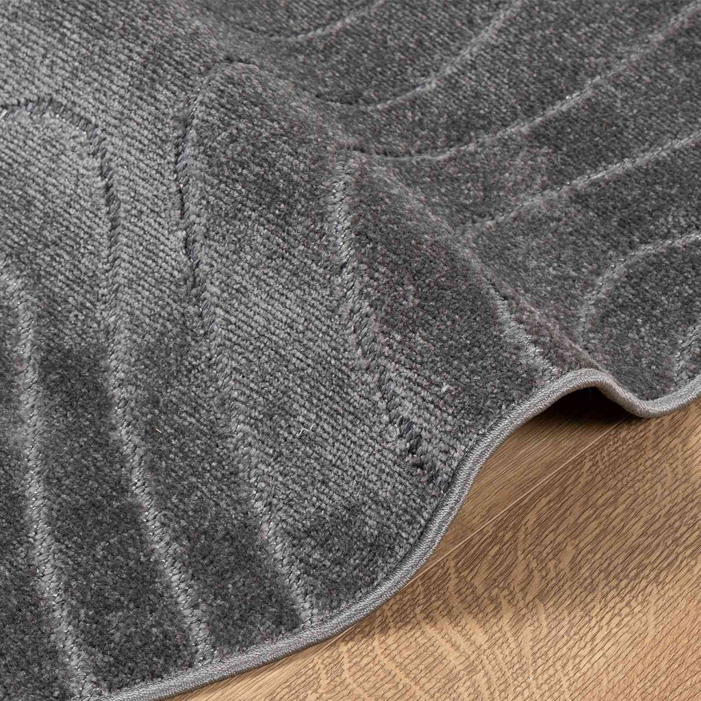 Tappeti per area Rotondo PALMERAS Antracite Ø 200 CM Poliestere