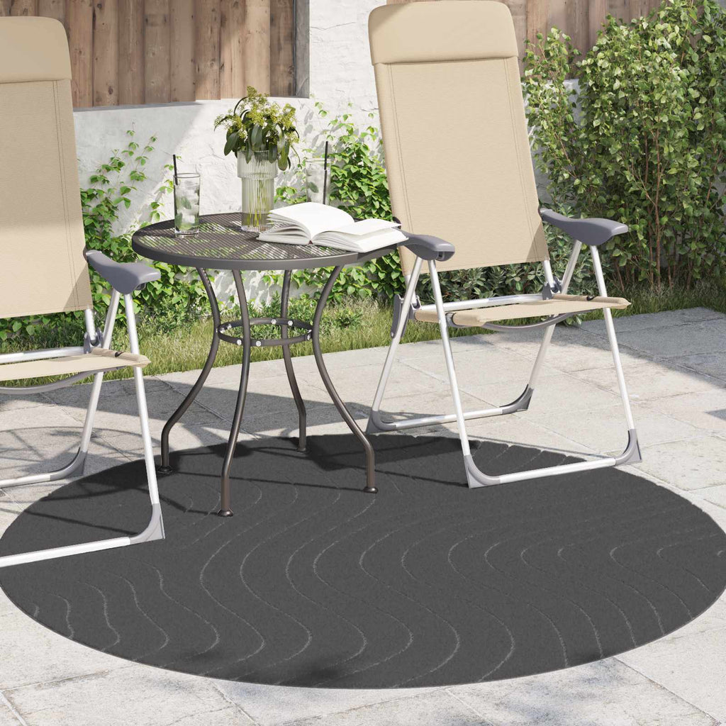 Tappeti per area Rotondo PALMERAS Antracite Ø 200 CM Poliestere