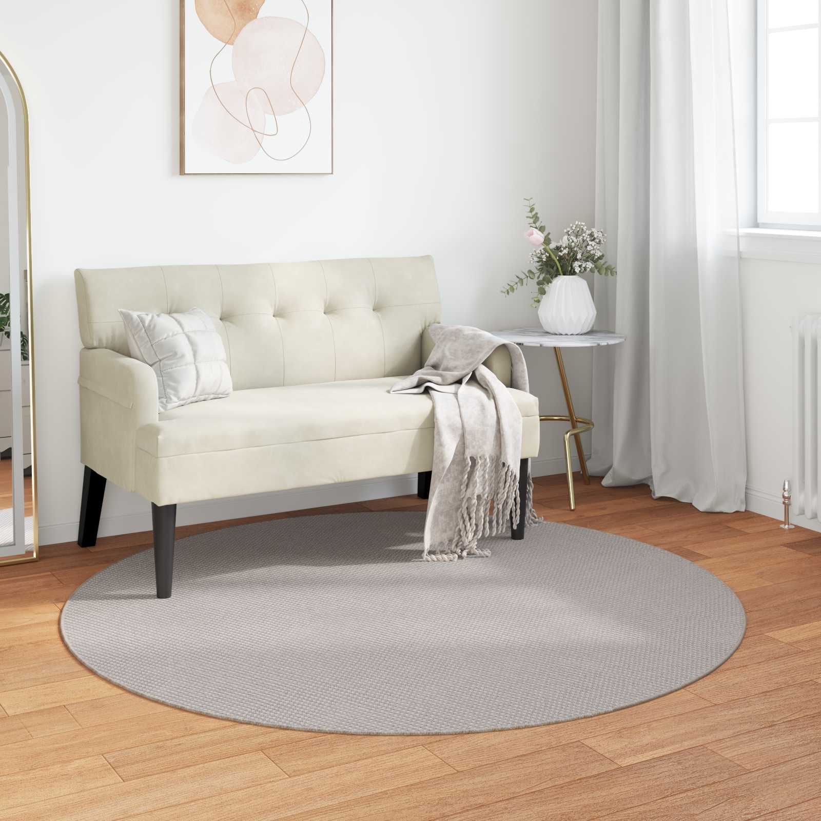 Tappeti per area Rotondo LUGO Crema Ø 160 CM Poliestere