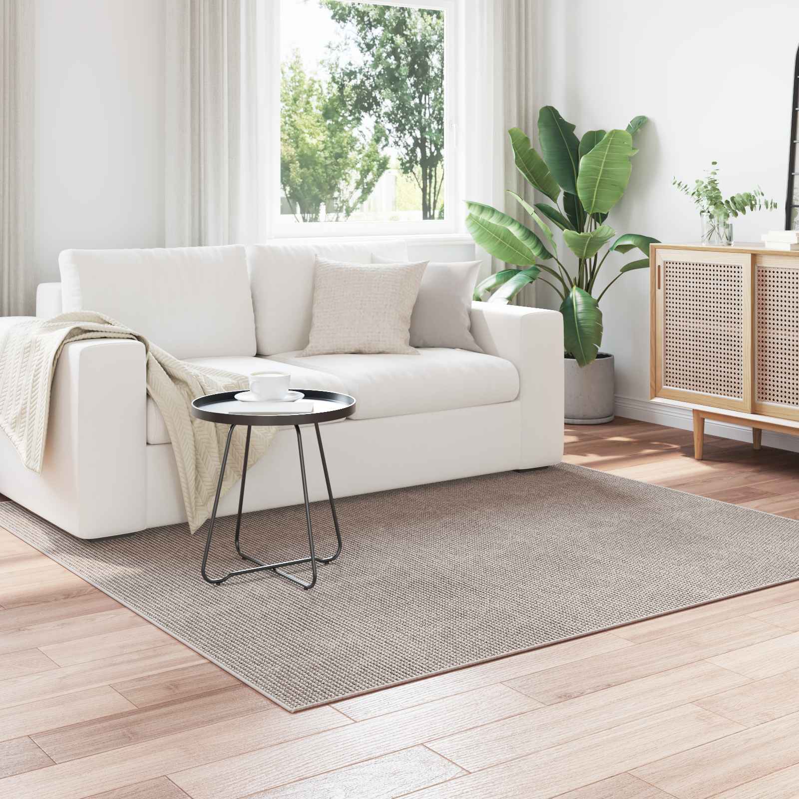 Tappeti per area LUGO Crema e Taupe 200 x 200 cm Poliestere