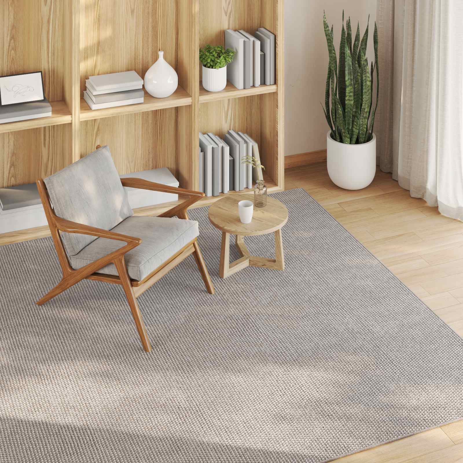 Tappeti per area LUGO Crema e Taupe 200 x 200 cm Poliestere