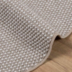 Tappeti per area Rotondo LUGO Crema e Taupe Ø 160 CM Poliestere