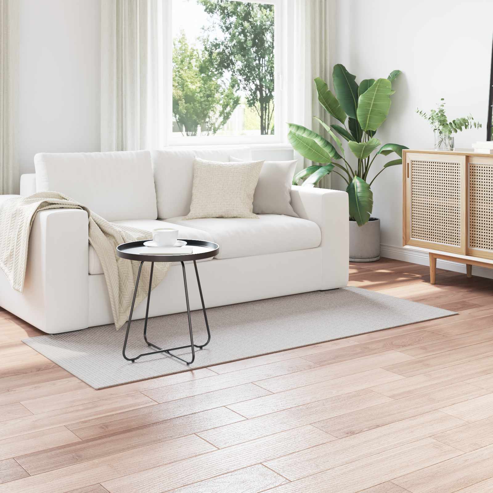 Tappeti per area LUGO Crema e Grigio 80 x 150 cm Poliestere