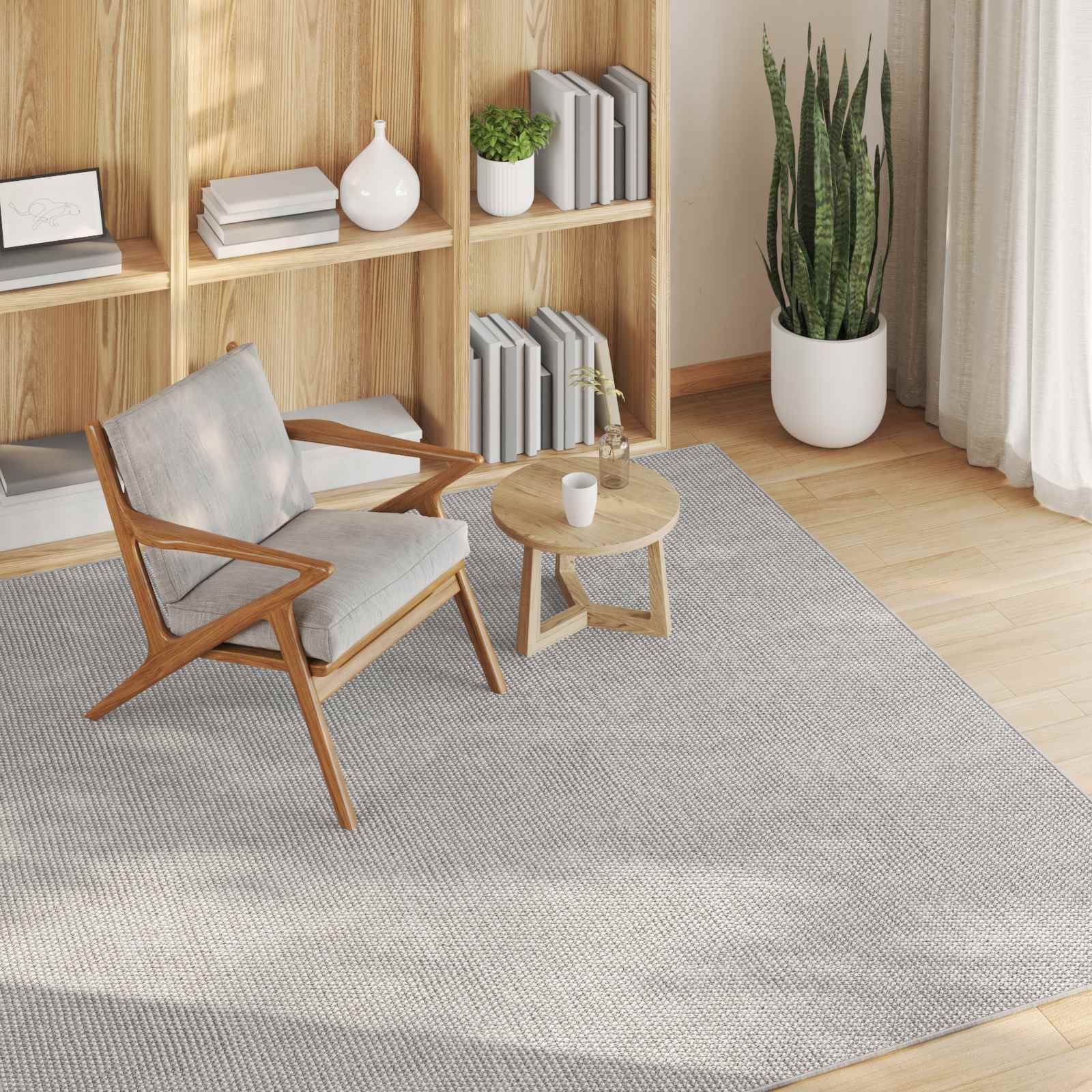 Tappeti per area LUGO Crema e Grigio 200 x 200 cm Poliestere
