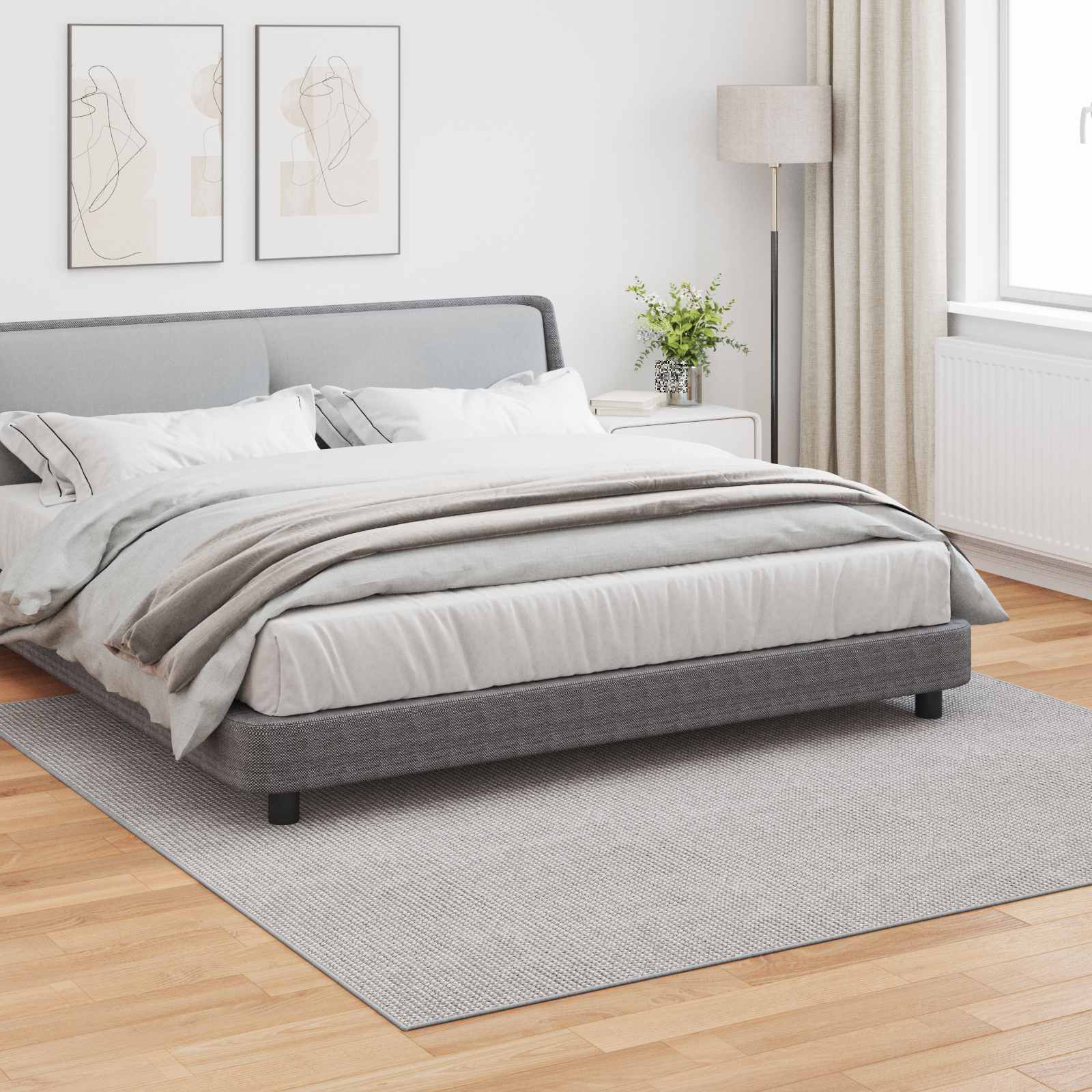 Tappeti per area LUGO Crema e Grigio 240 x 240 cm Poliestere