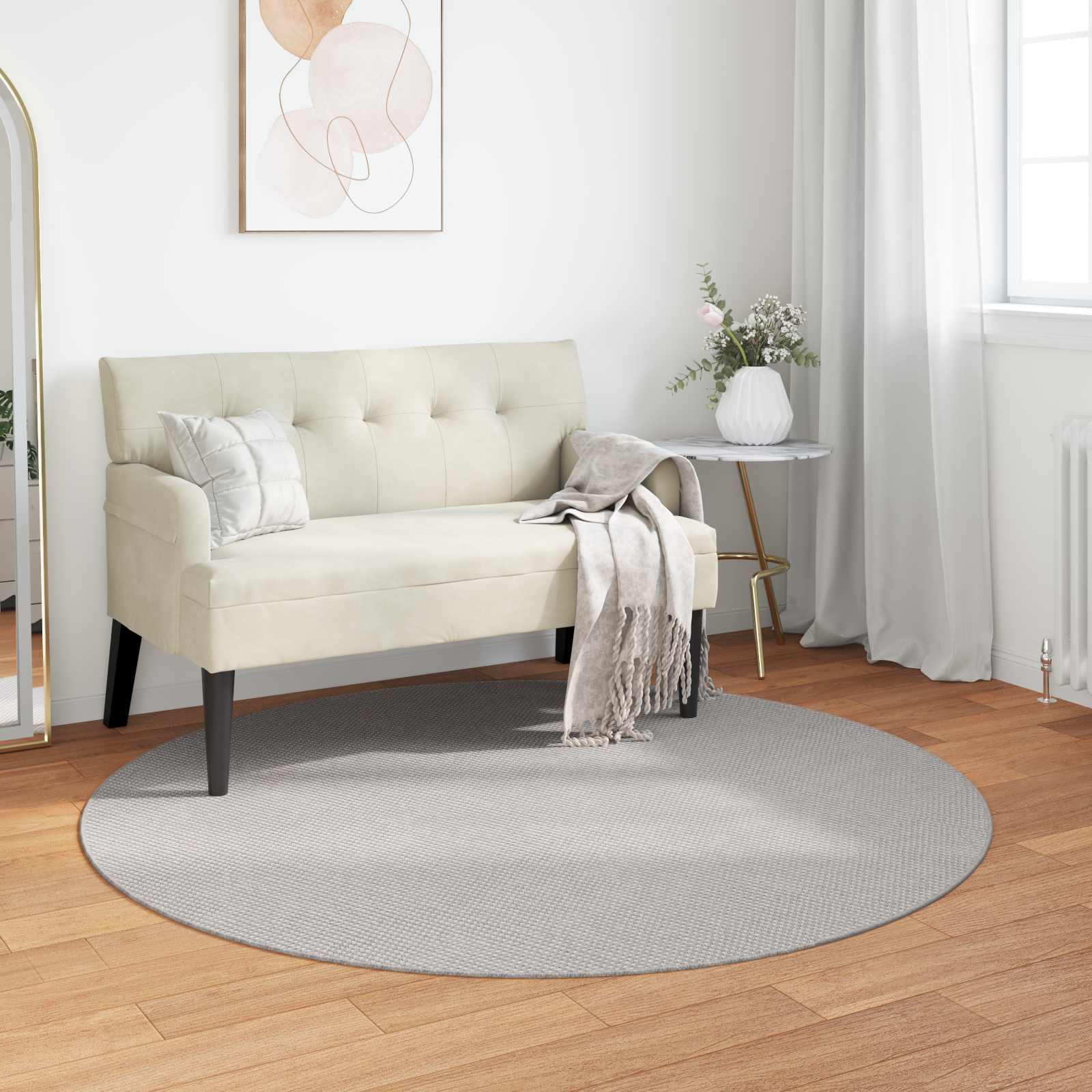 Tappeti per area Rotondo LUGO Crema e Grigio Ø 200 CM