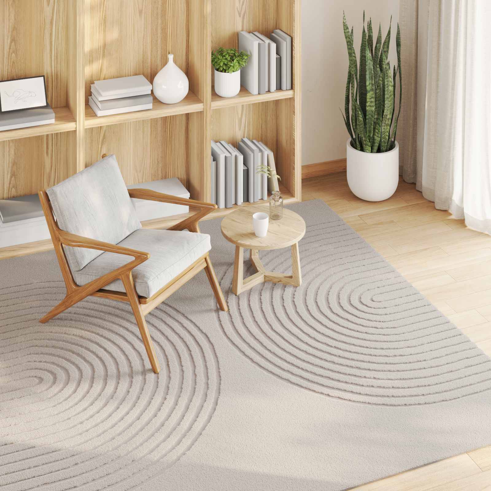 Tappeti per area Quadrato GALATI Crema 200 x 200 cm Poliestere