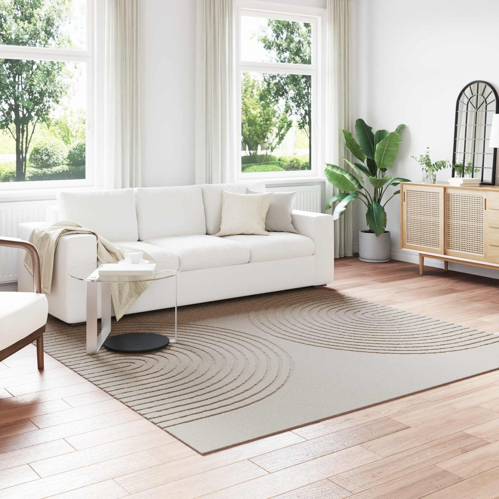 Tappeti per area Quadrato GALATI Crema 240 x 240 cm Poliestere