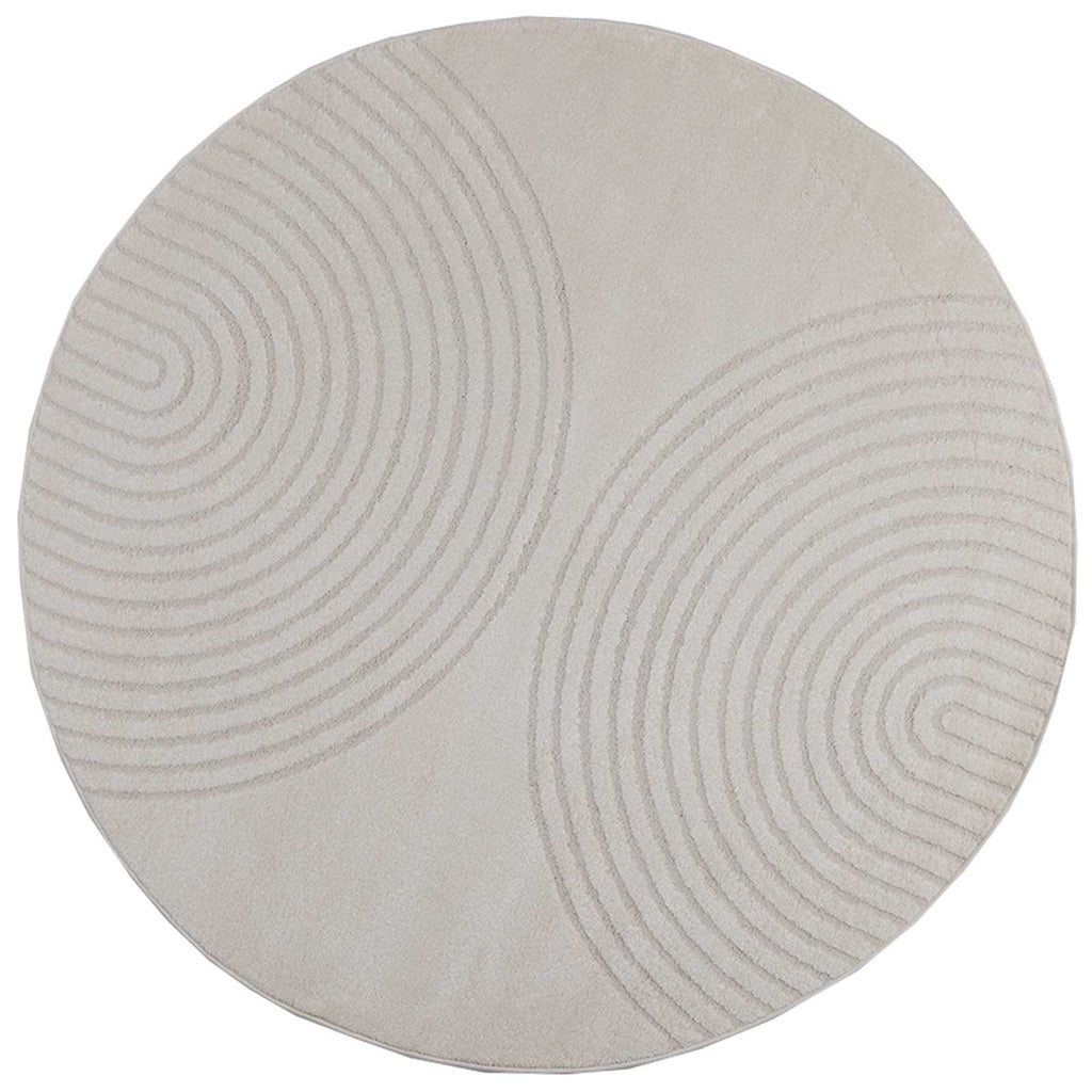 Tappeti per area Rotondo GALATI Crema Ø 160 CM Poliestere