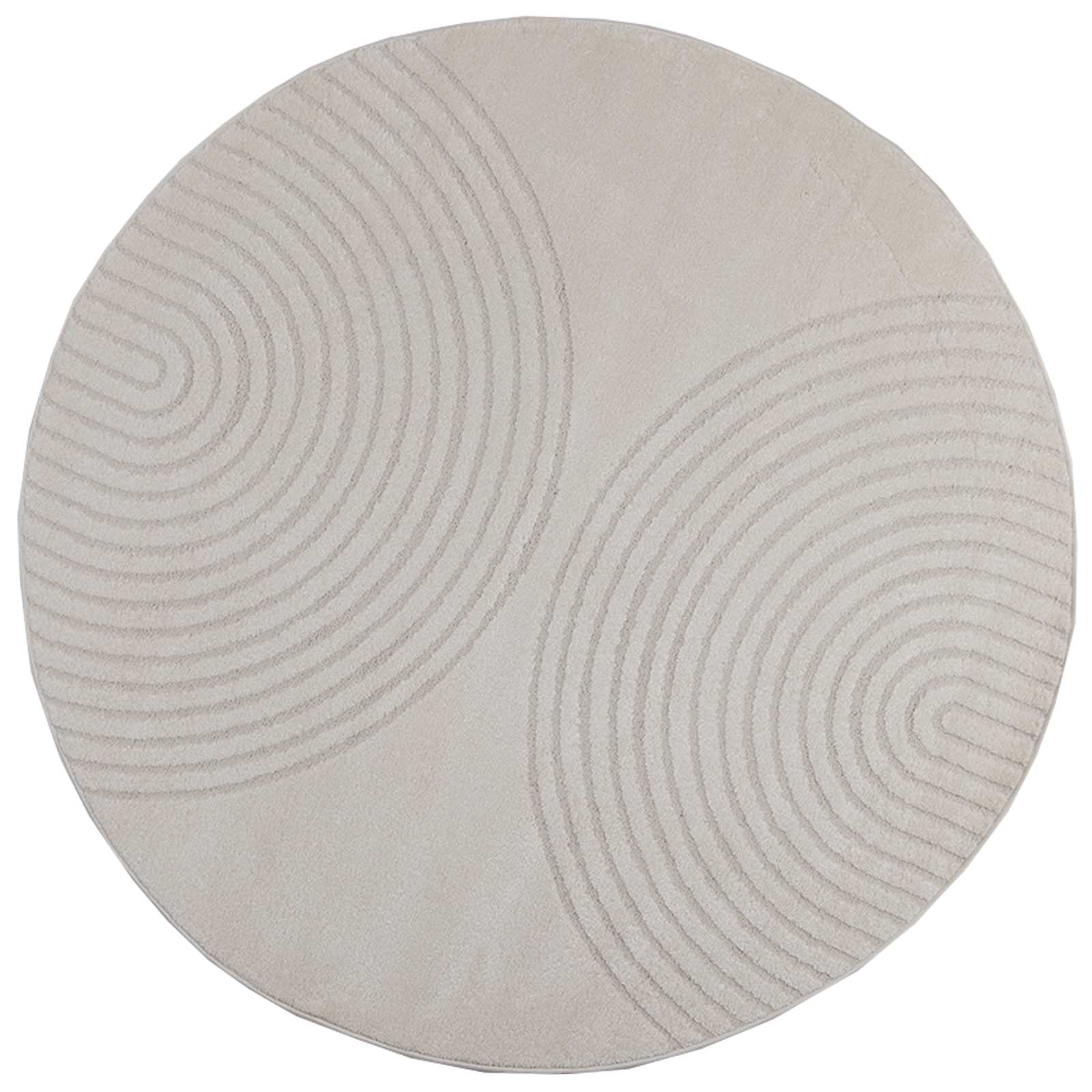 Tappeti per area Rotondo GALATI Crema Ø 160 CM Poliestere