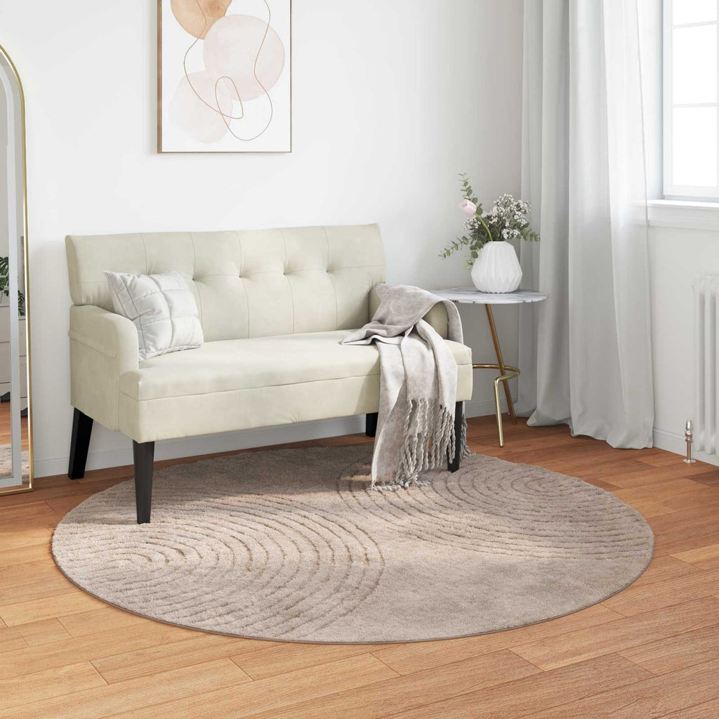 Tappeti per area Rotondo GALATI Beige Ø 120 CM Poliestere