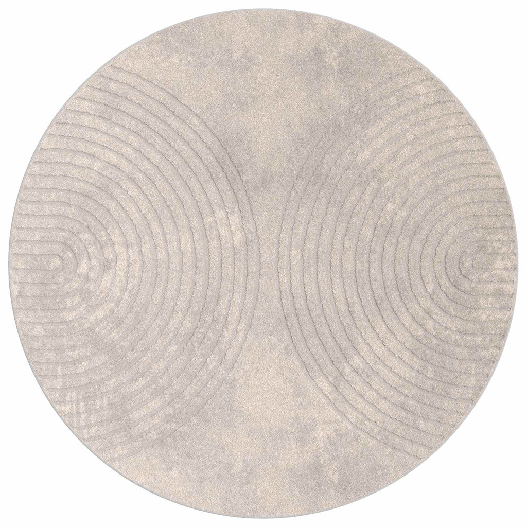 Tappeti per area Rotondo GALATI Beige Ø 200 CM Poliestere