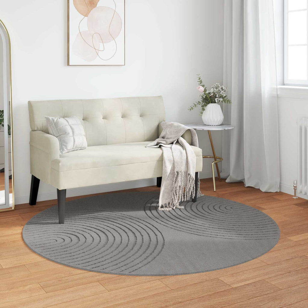 Tappeti per area Rotondo GALATI Grigio Ø 120 CM Poliestere