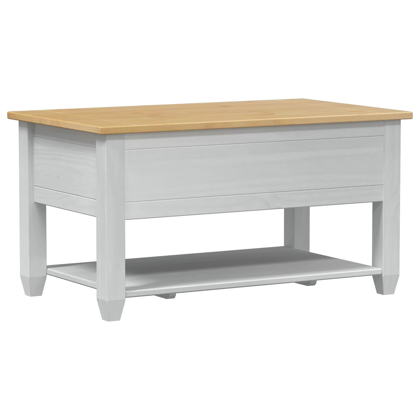 Tavolino da salotto Bianco 85 x 50 x 45 cm Pino massello