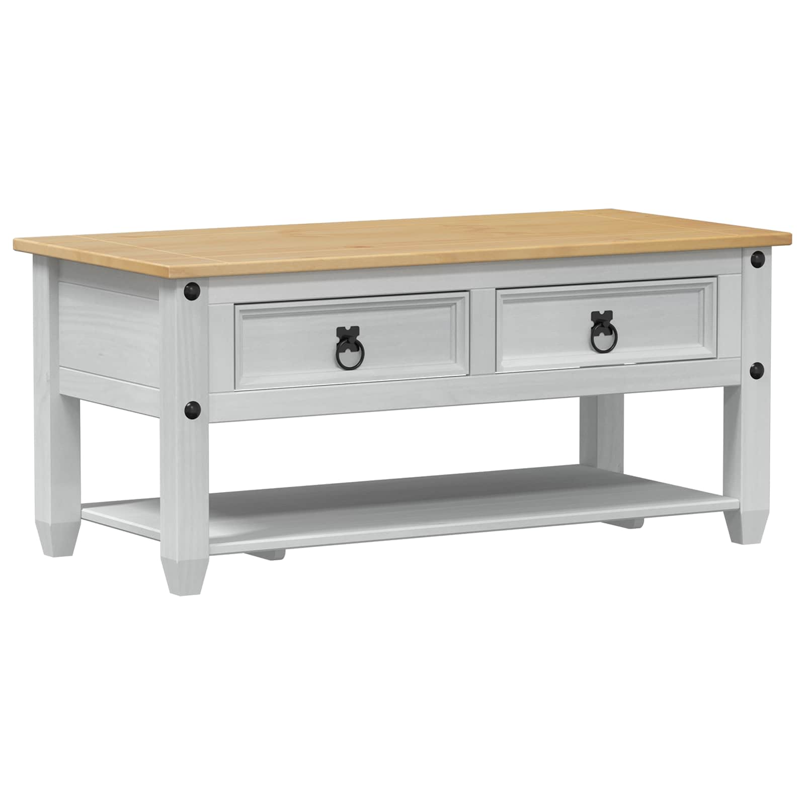 Tavolino da salotto con cassetto Bianco 100 x 48 x 45 cm