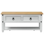 Tavolino da salotto con cassetto Bianco 100 x 48 x 45 cm
