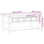 Tavolino da salotto con cassetto Bianco 100 x 48 x 45 cm