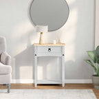 Tavolo Consolle Bianco 55 x 35 x 73 cm Pino massello