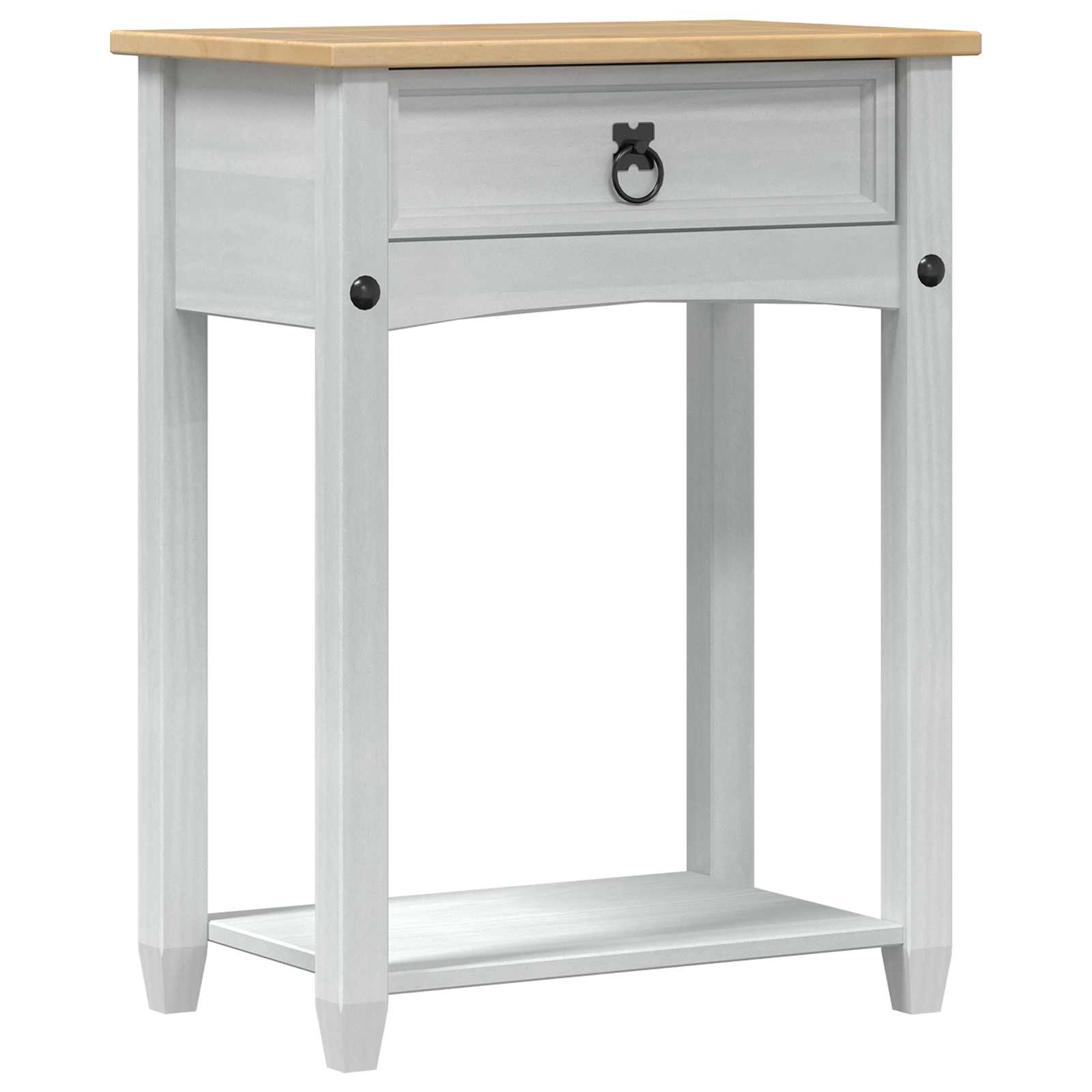 Tavolo Consolle Bianco 55 x 35 x 73 cm Pino massello