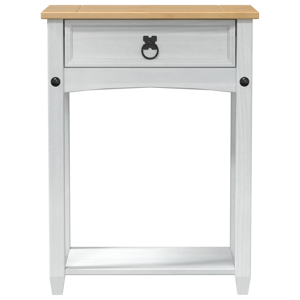 Tavolo Consolle Bianco 55 x 35 x 73 cm Pino massello
