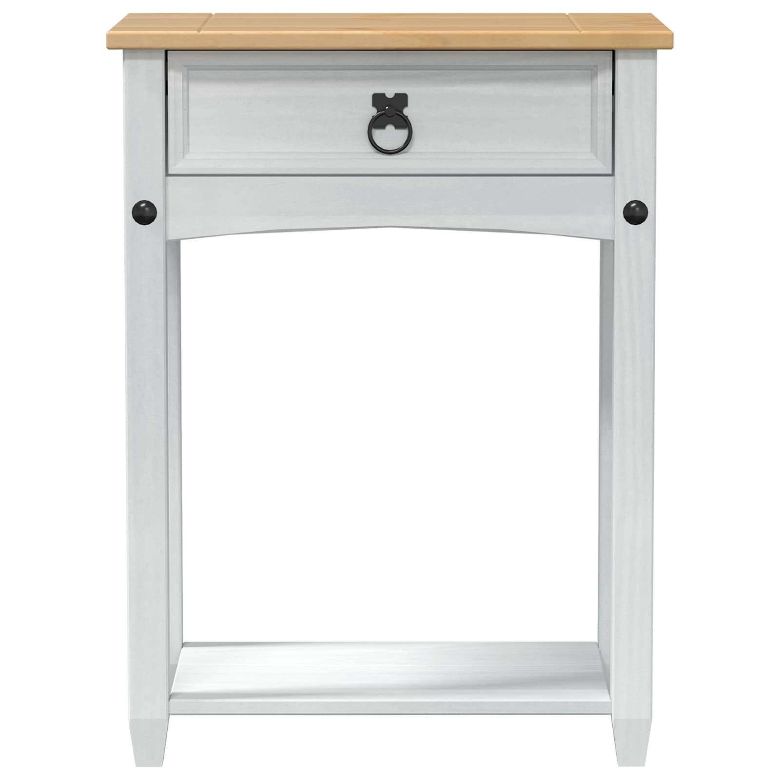 Tavolo Consolle Bianco 55 x 35 x 73 cm Pino massello