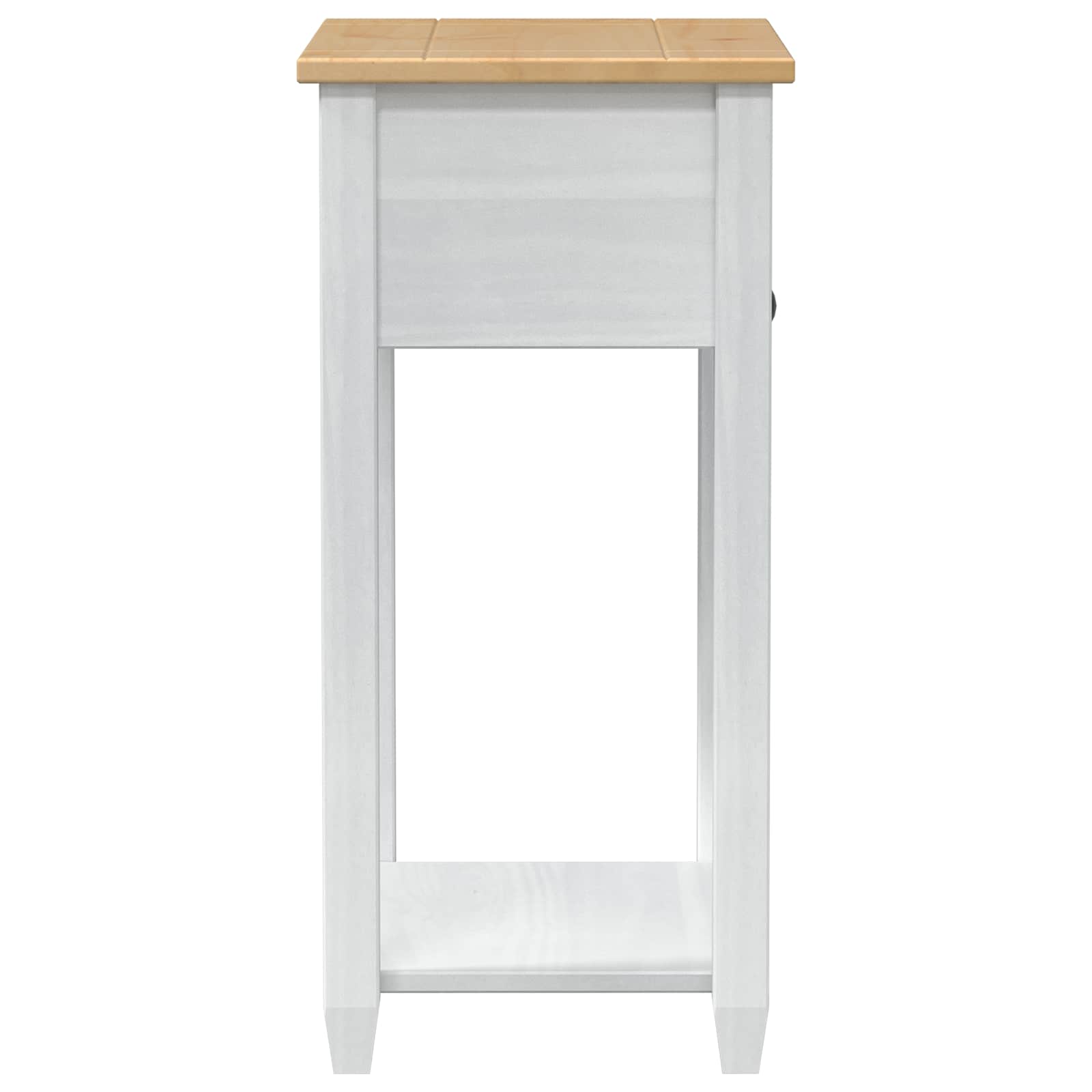 Tavolo Consolle Bianco 55 x 35 x 73 cm Pino massello