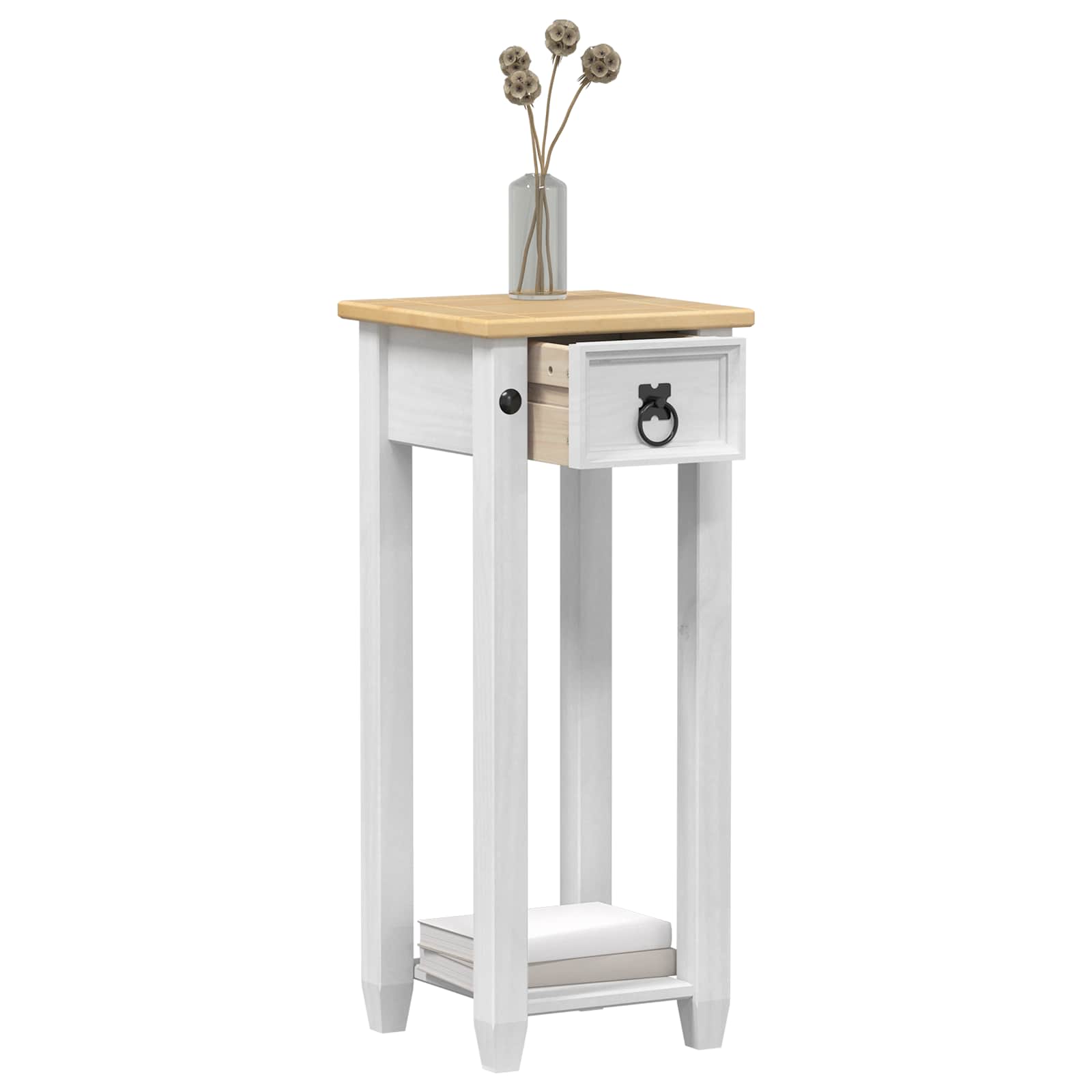 Supporto per piante Bianco 30 x 30 x 73 cm Pino massello